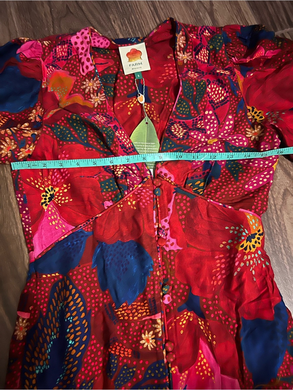 FARM Rio Multicolor Red Floral Patchwork Mini Dress - Picture 2 of 11